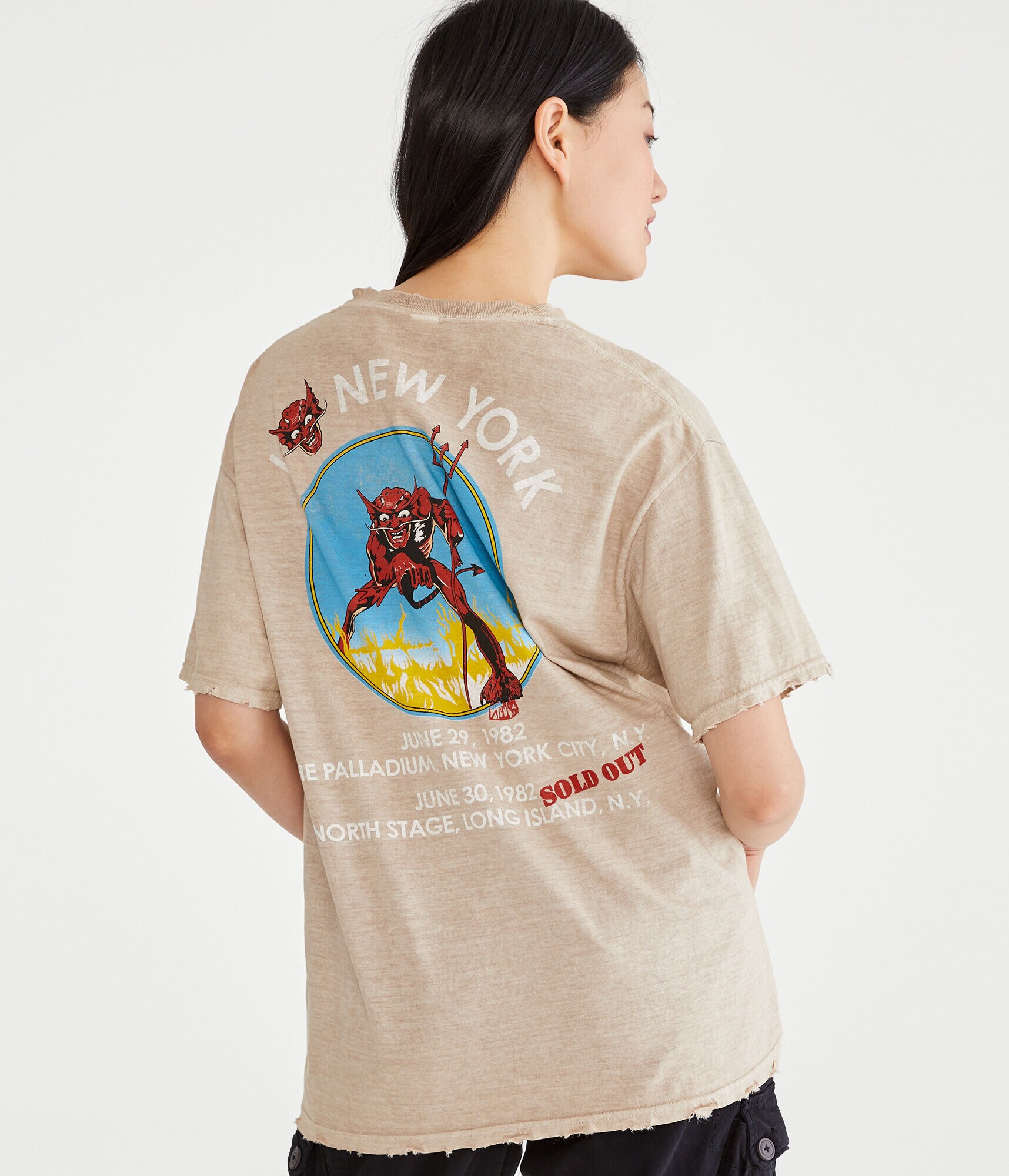 Iron Maiden Beast In New York Destroyed Graphic Tee