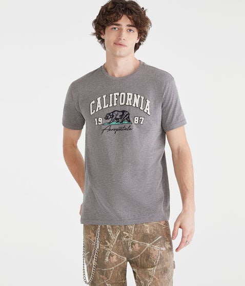 Aeropostale California Bear Appliqué Graphic Tee Aeropostale California Bear Appliqué Graphic Tee