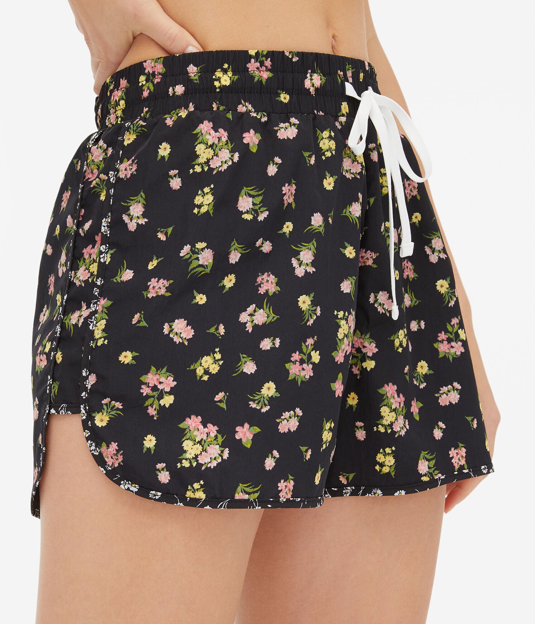 Floral High-Rise Windbreaker Shorts