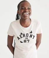 Aero NY Butterfly Flocked Graphic Tee