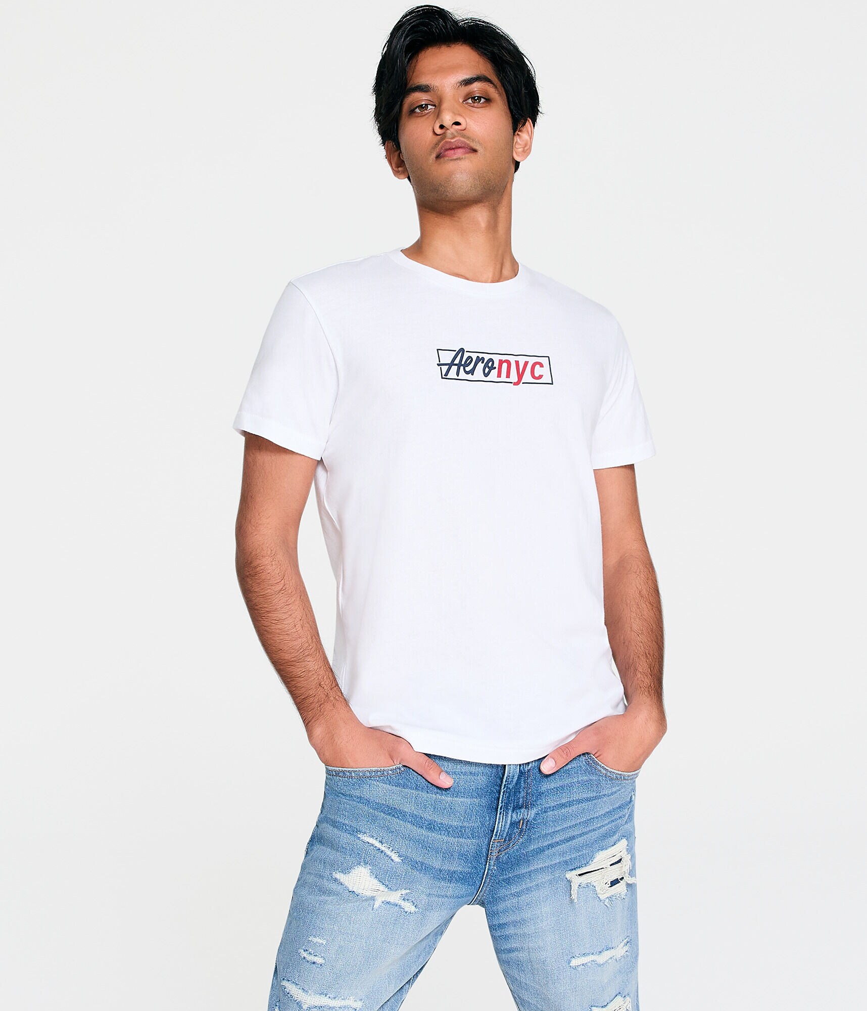Aero Script Box Logo Graphic Tee