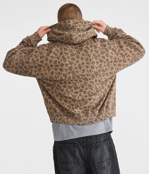 Cloud Soft Leopard Print Boxy Pullover Hoodie Cloud Soft Leopard Print Boxy Pullover Hoodie
