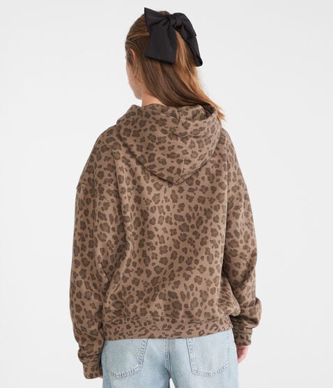 Cloud Soft Leopard Print Boxy Pullover Hoodie Cloud Soft Leopard Print Boxy Pullover Hoodie
