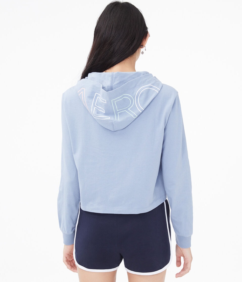 Repeating NYC Cropped Hooded Tee
