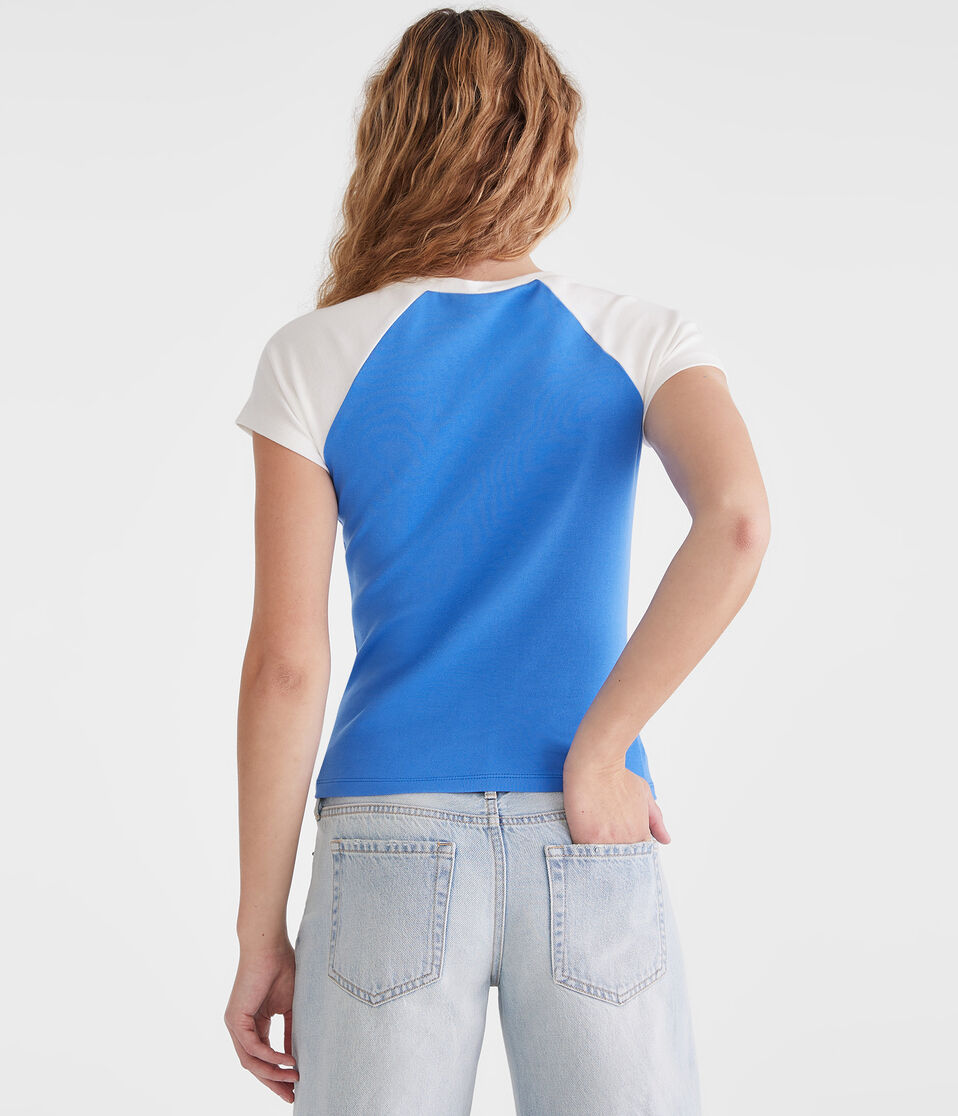 Italia Raglan V-Neck Graphic Baby Tee