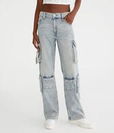 Low-Rise Wide Leg Cargo Jean