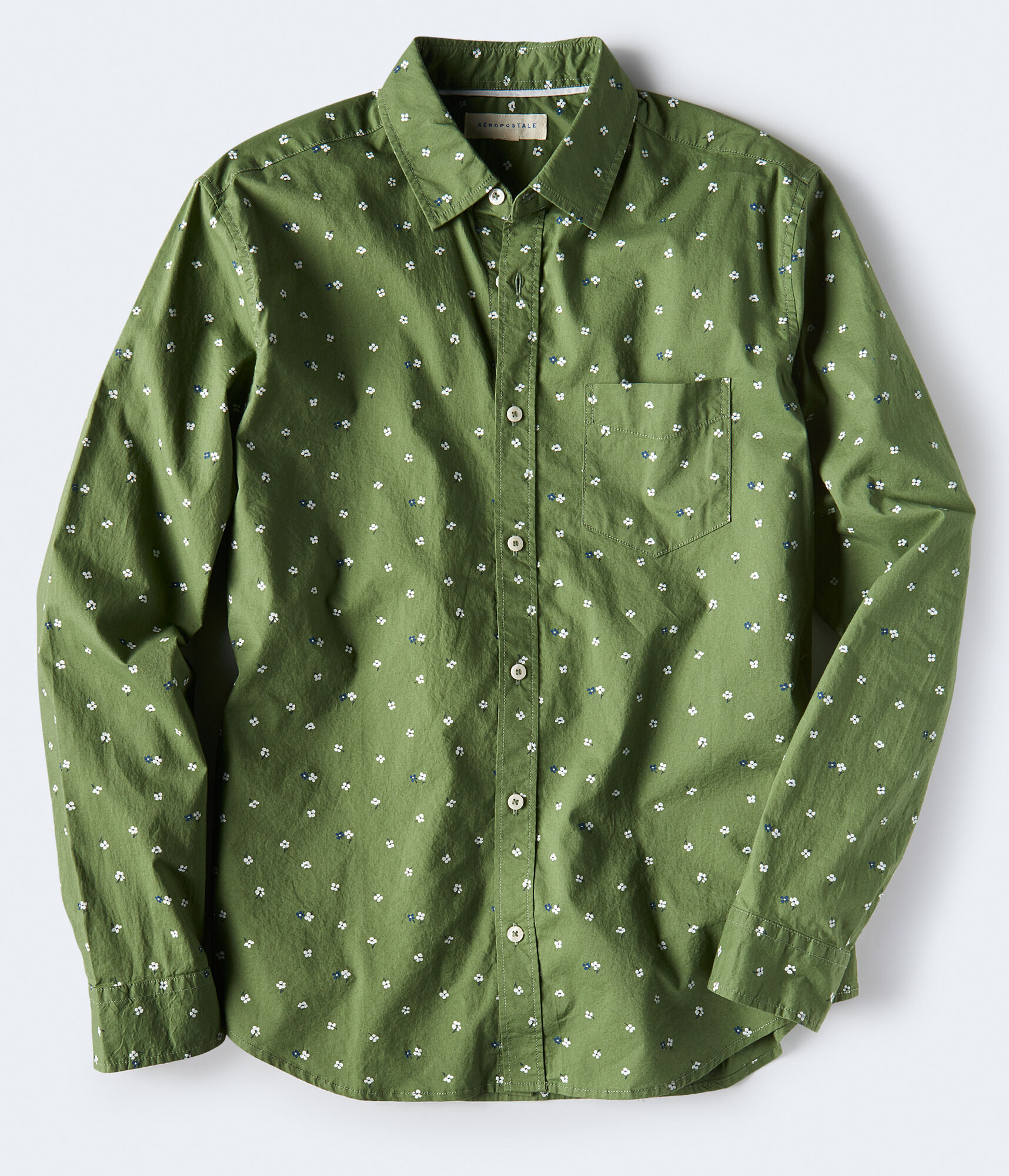 Long Sleeve Geo Floral Woven Shirt