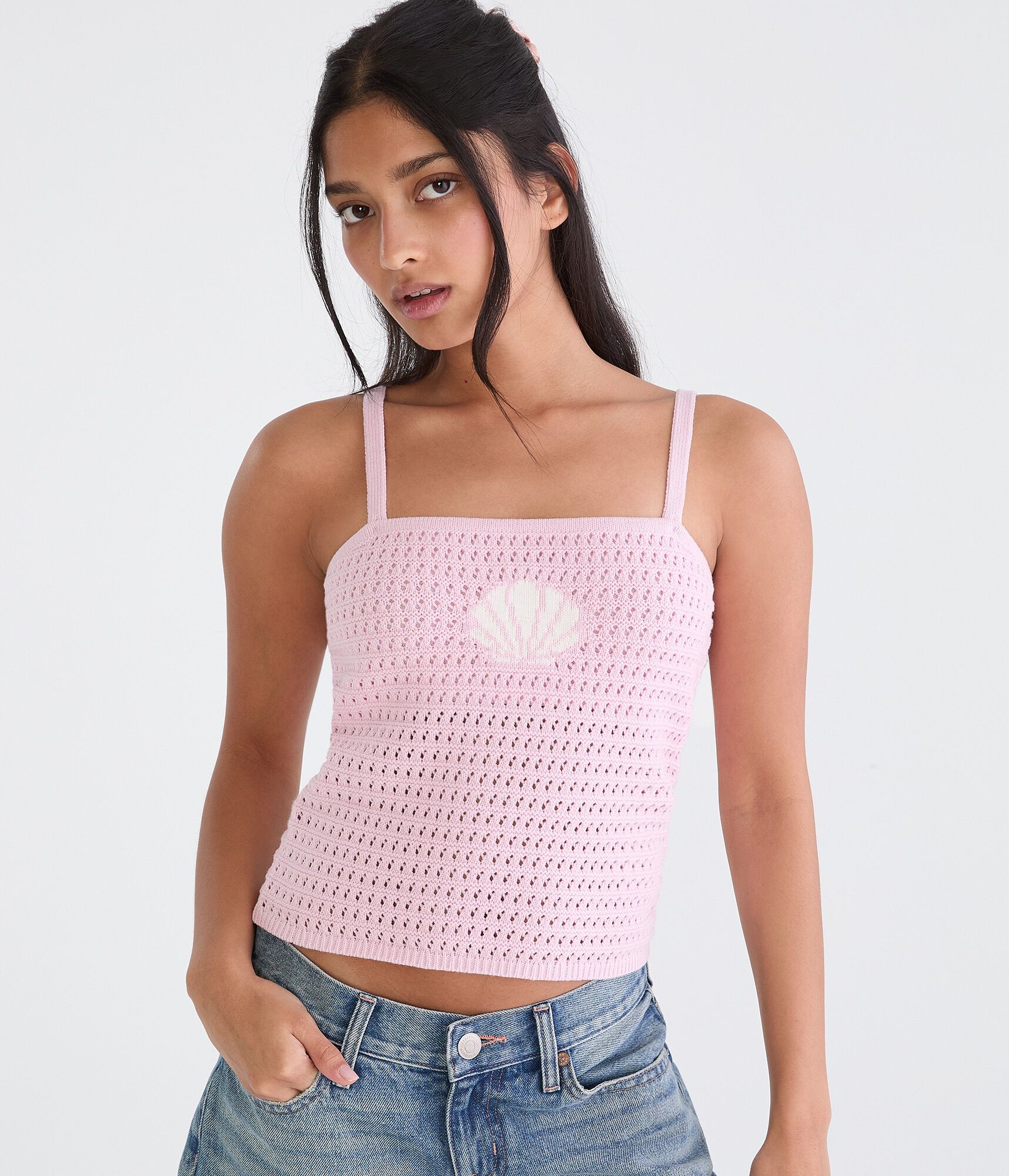 Seashell Sweater Tube Top