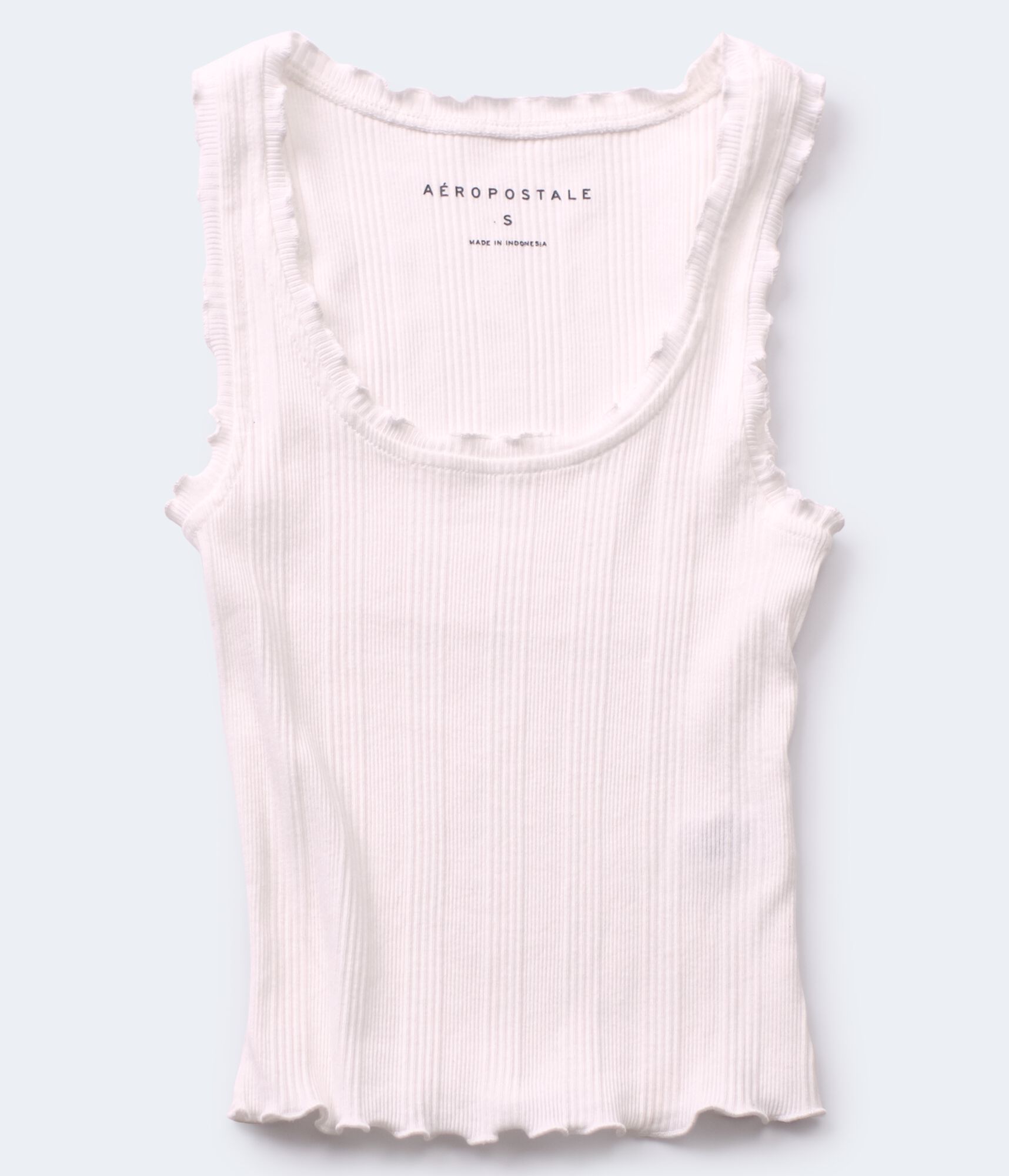 Ribbed Lettuce-Trim Bodycon Tank