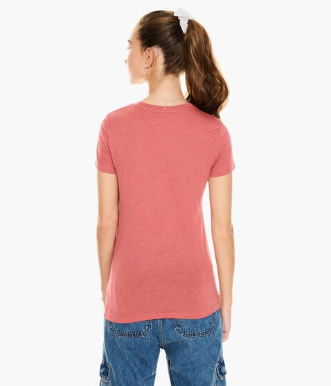 Aeropostale Floral Flocked Graphic Tee
