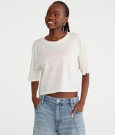 Montauk Teddy Bear Cropped Boyfriend Graphic Tee
