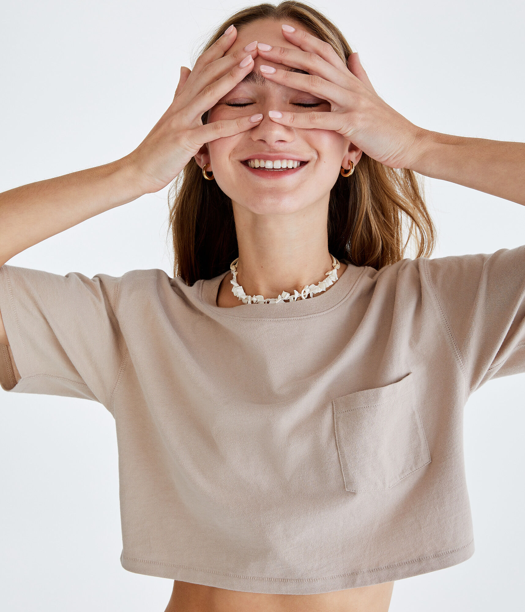 Boxy Boyfriend Cropped Crew Pocket Tee