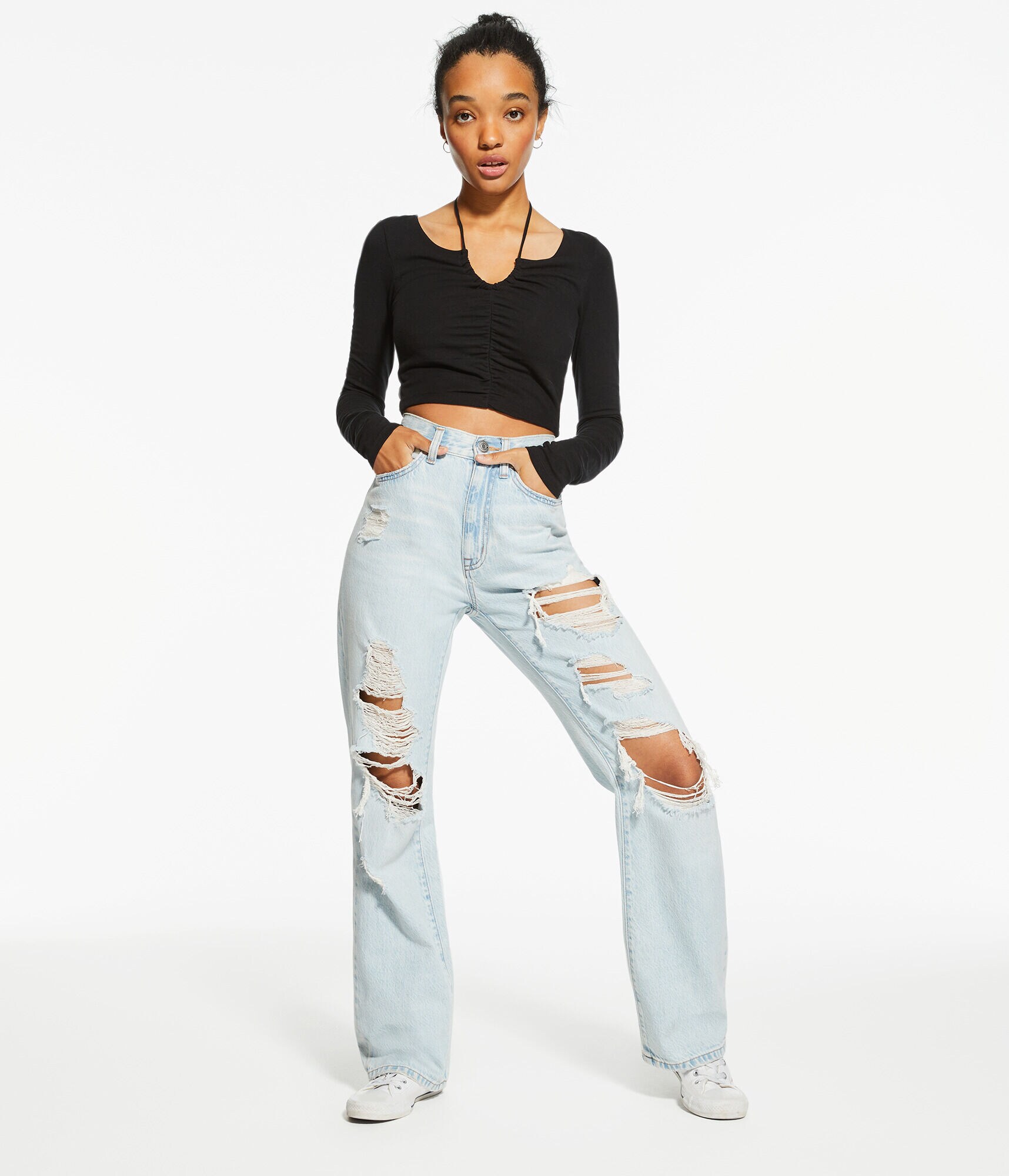 Long Sleeve Convertible Cropped Tiny Top