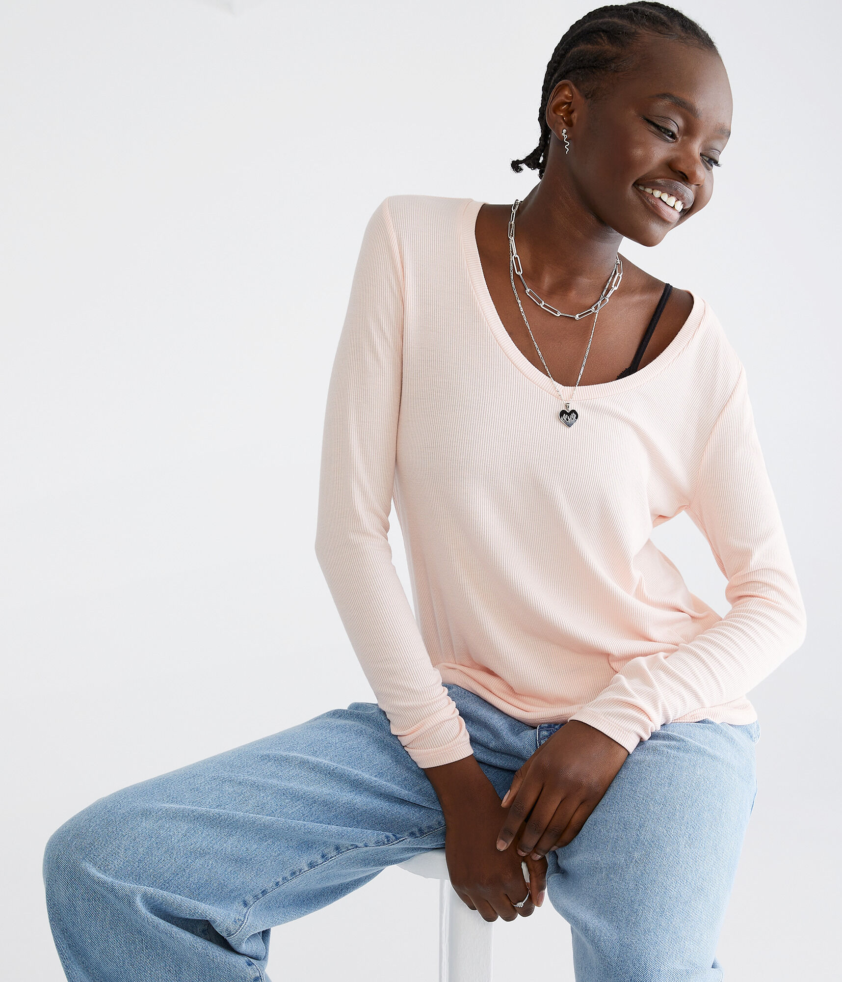 Long Sleeve Seriously Soft Ribbed V-Neck Tee