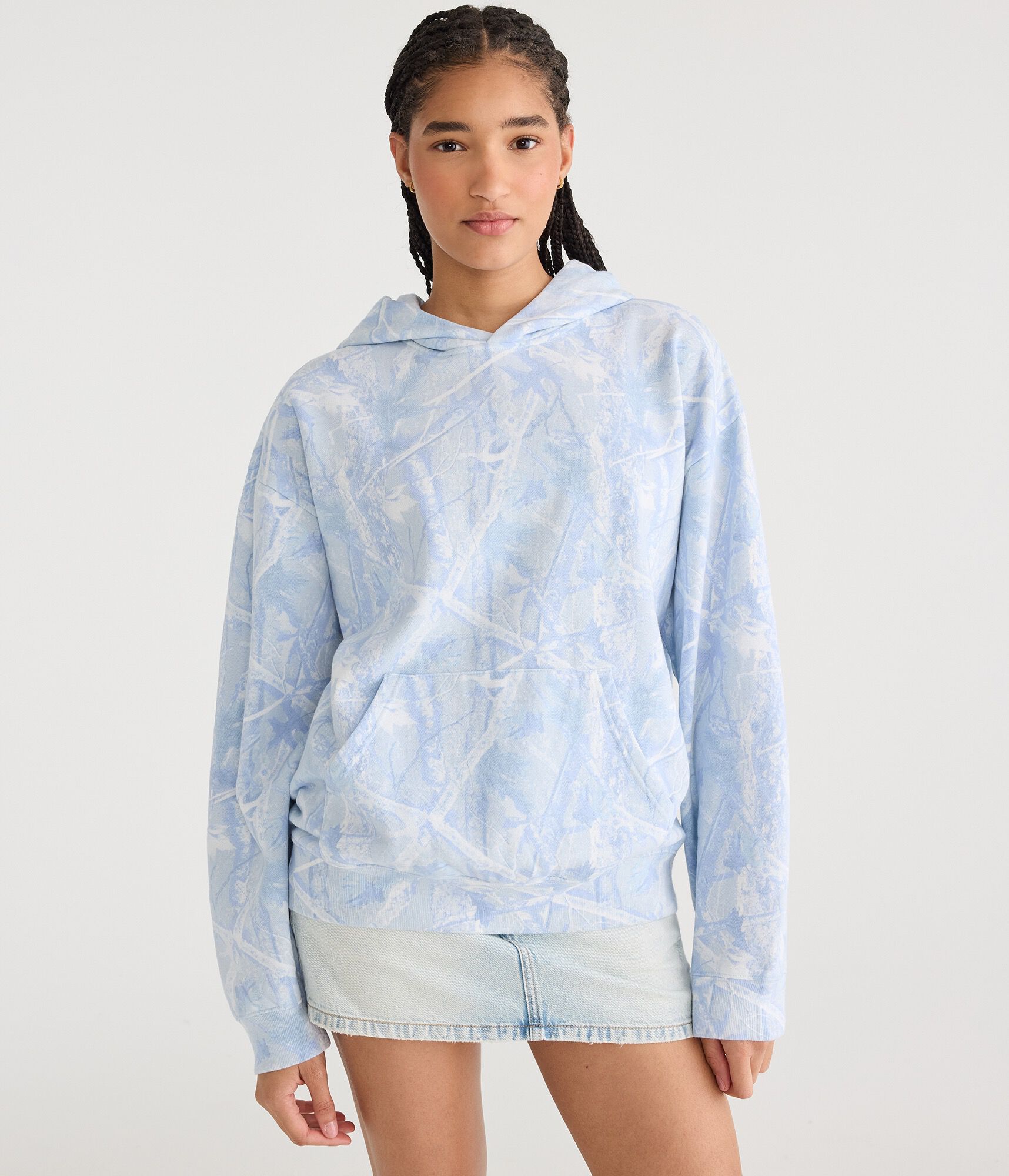 Cloud Soft Forest Camo Oversized Pullover Hoodie