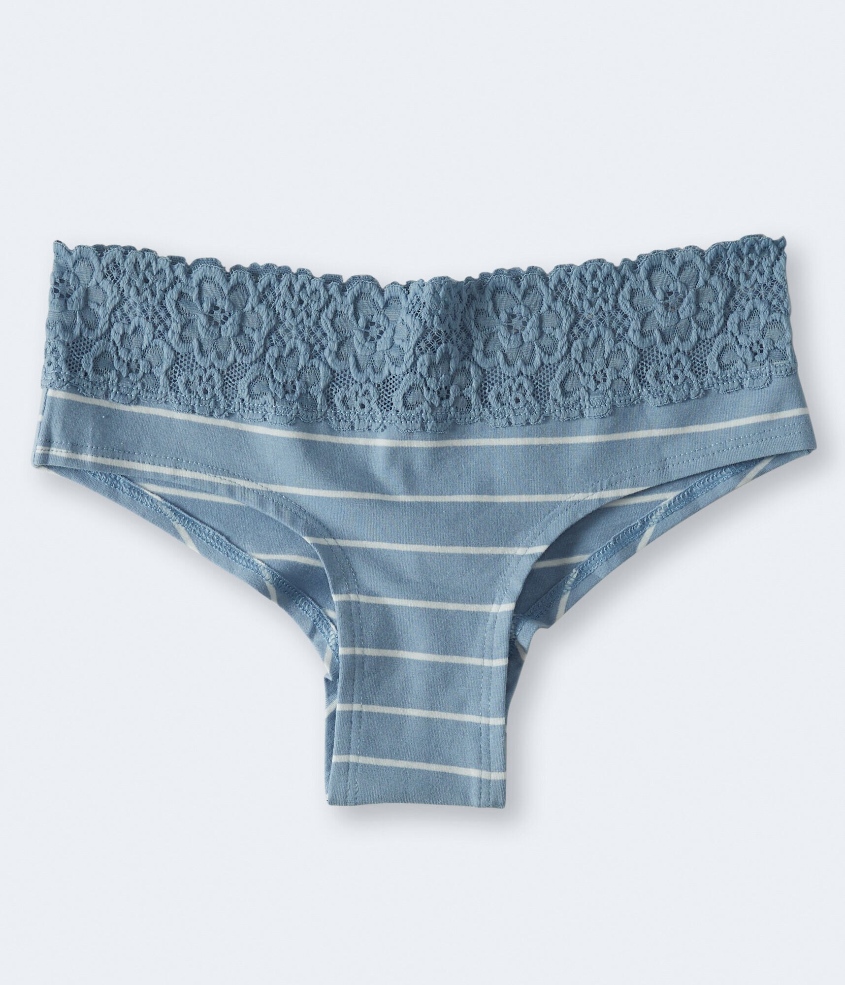 Thin Stripe Lace-Trim Cheeky