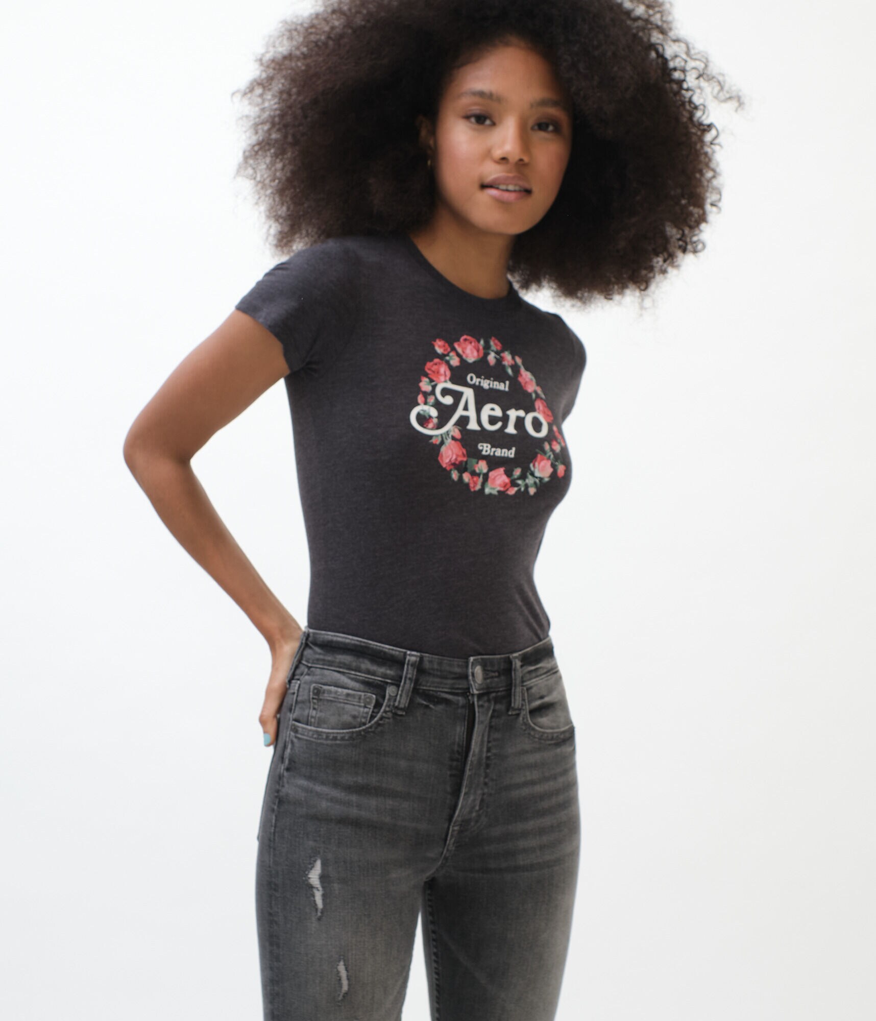 Aero Original Brand Flower Ring Graphic Tee