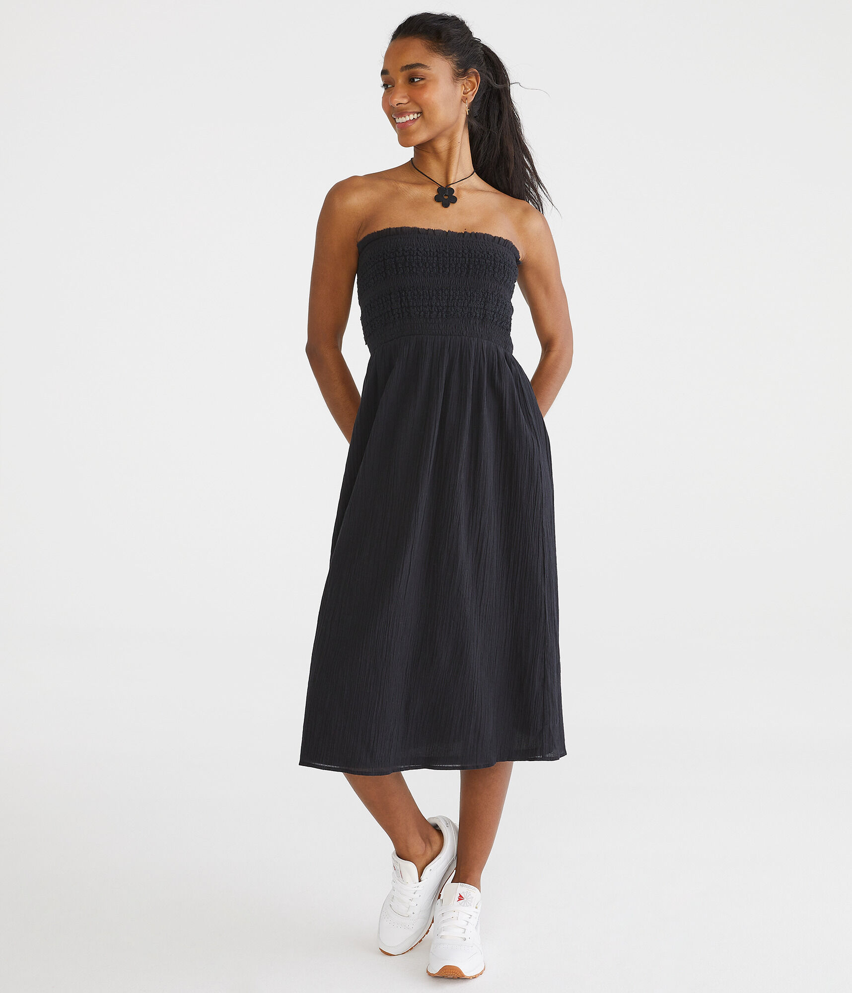 Solid Strapless Convertible Dress Solid Strapless Convertible Dress