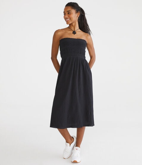 Solid Strapless Convertible Dress