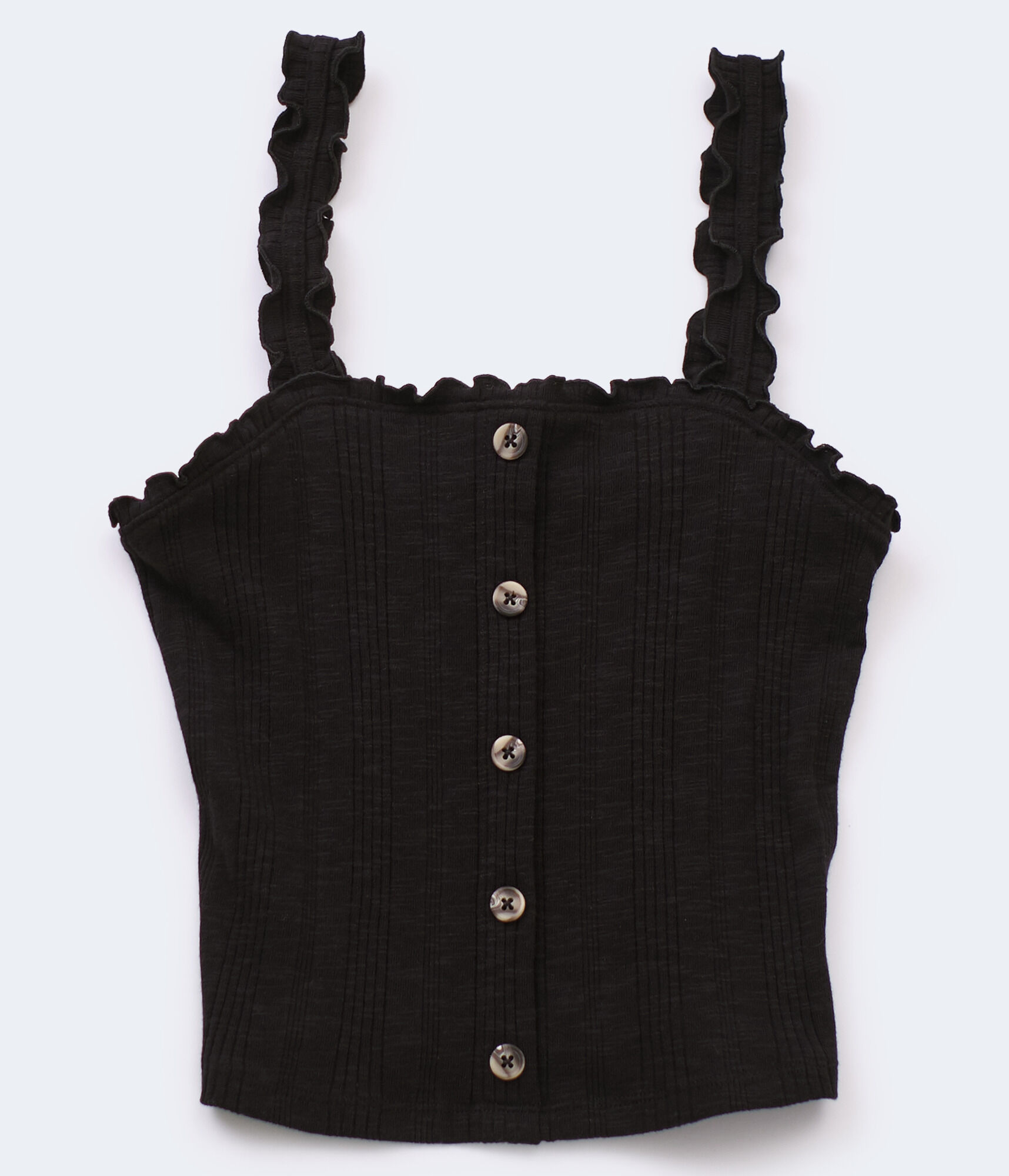Ribbed Square-Neck Crop Top