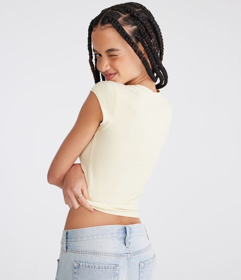 Seriously Soft Ribbed Scoop-Neck Baby Tee Seriously Soft Ribbed Scoop-Neck Baby Tee