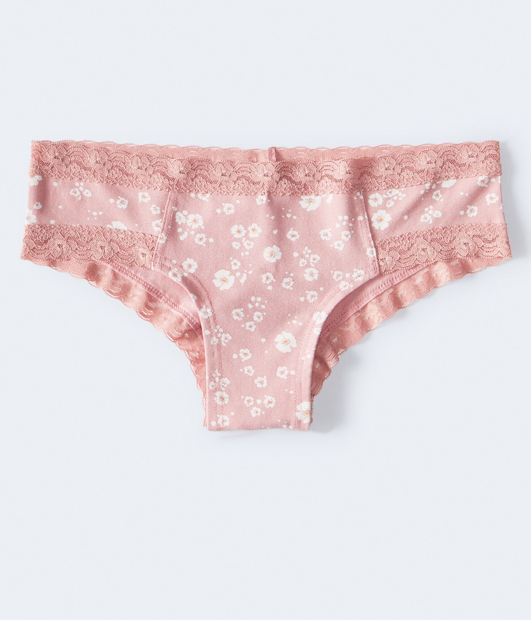 Floral Seamed Lace-Trim Cheeky