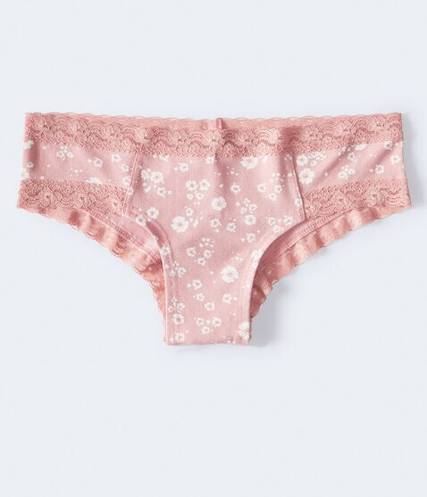 Floral Seamed Lace-Trim Cheeky Floral Seamed Lace-Trim Cheeky
