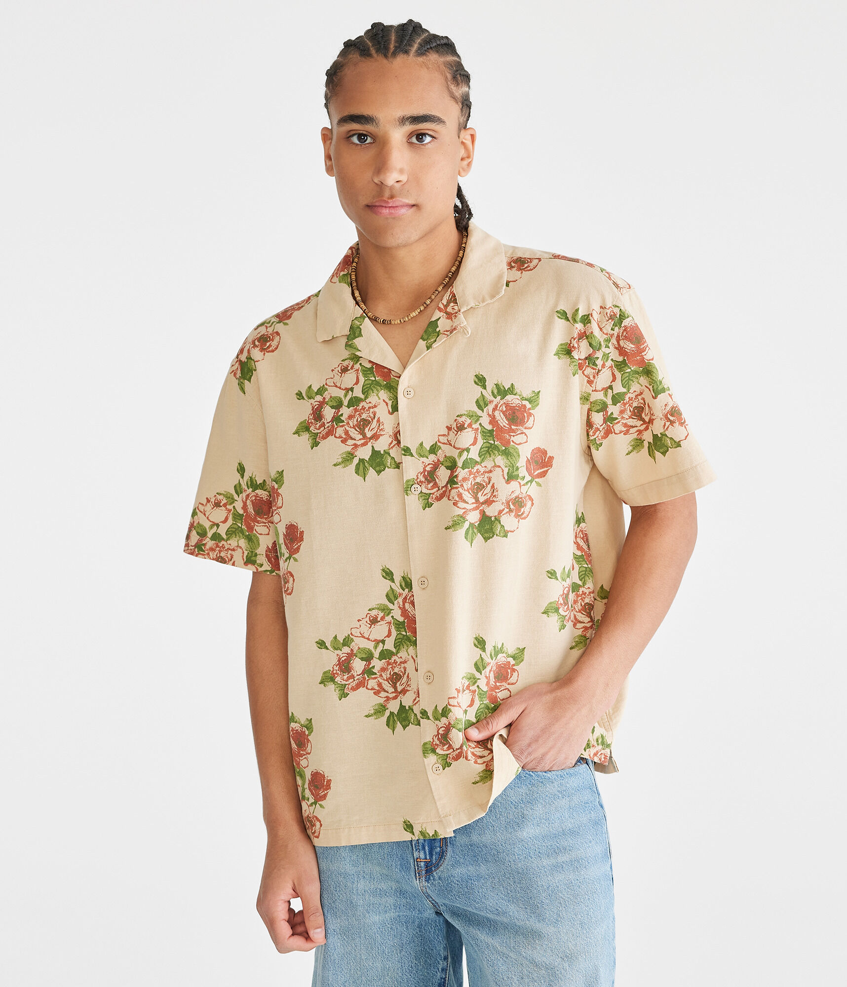 Floral Print Boxy Shirt
