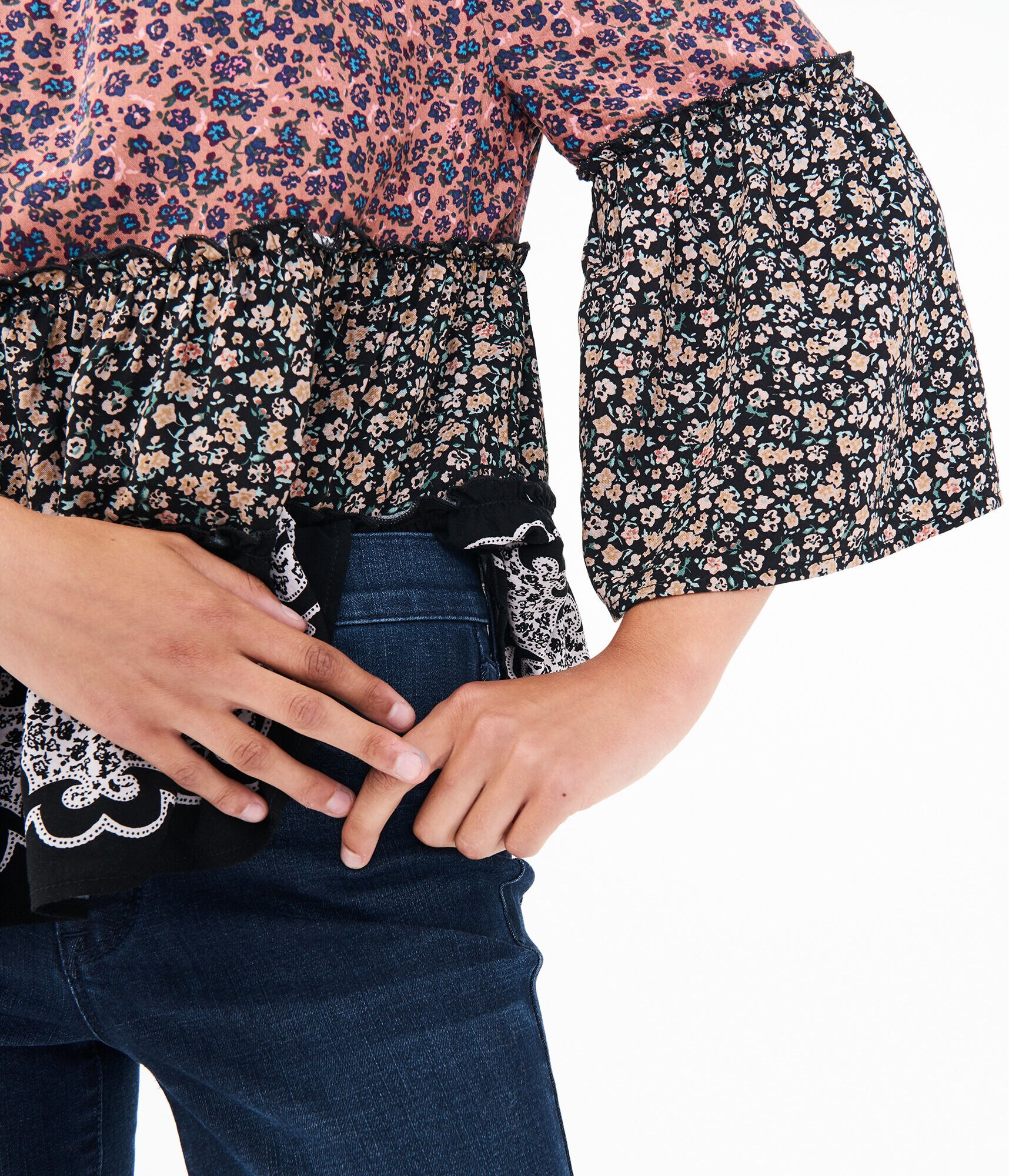 Floral Off-The-Shoulder Woven Top