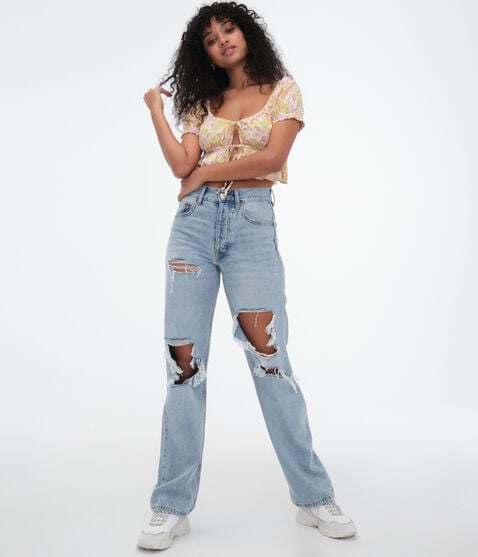 Floral Double-Tie Top Floral Double-Tie Top