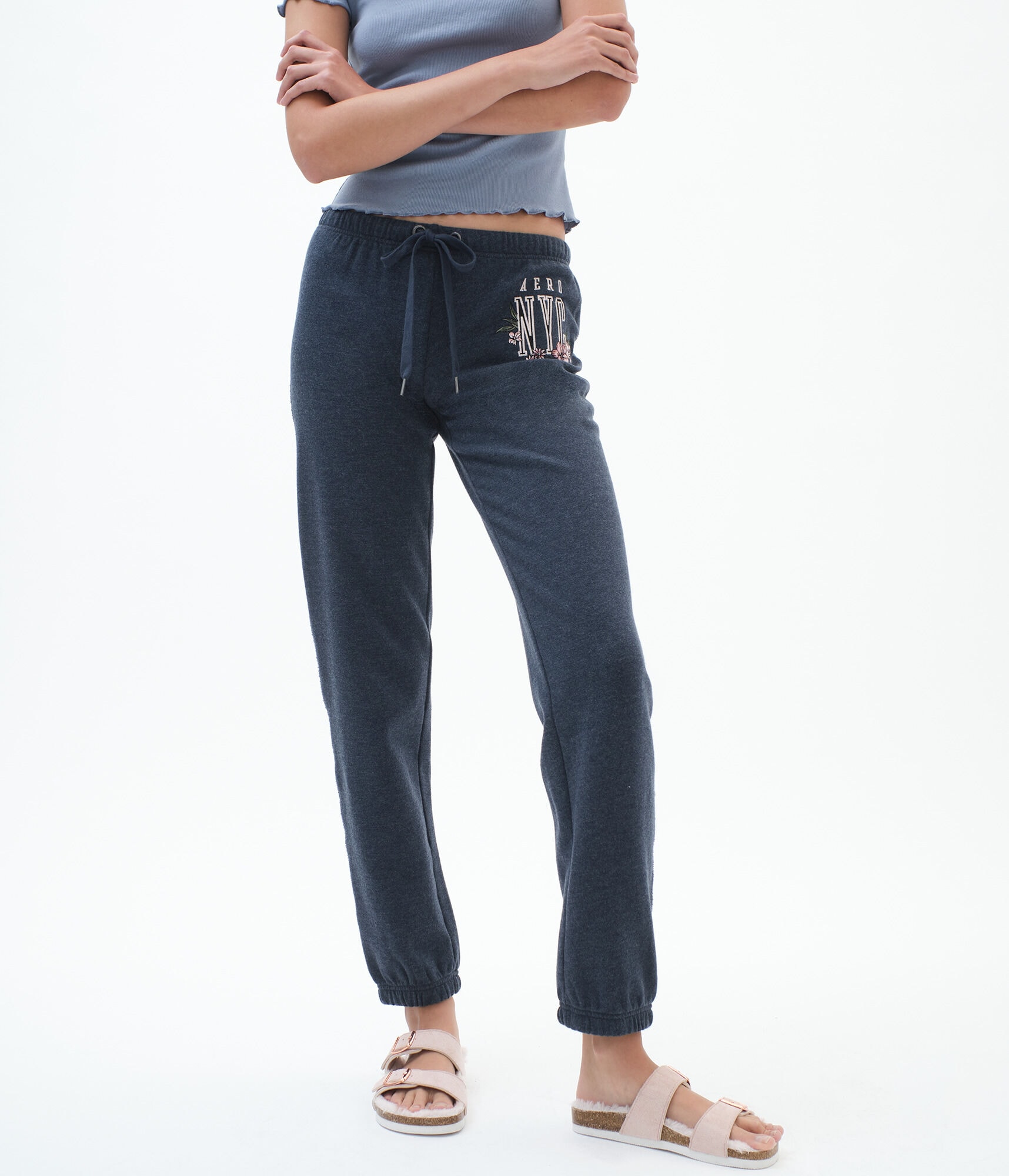 Aero NYC Floral Cinched Sweatpants