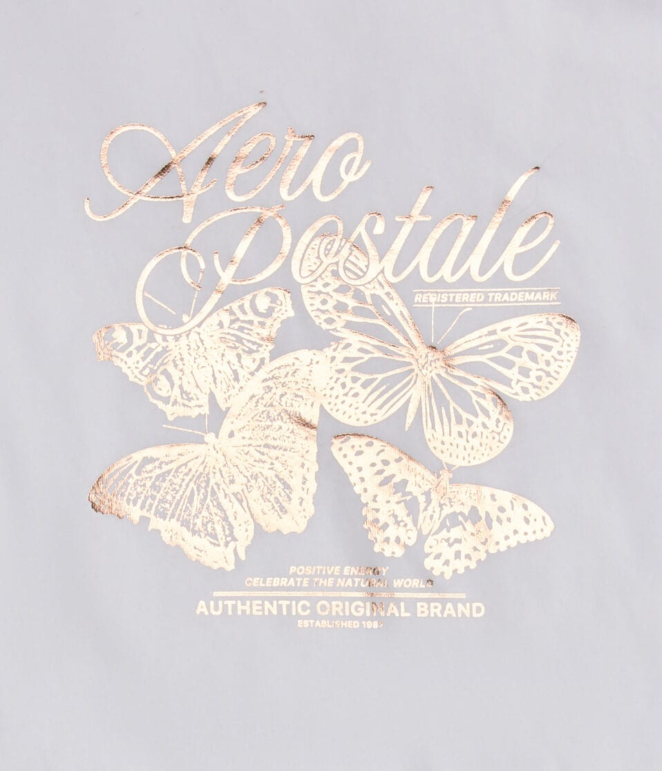 Aeropostale Butterflies Foil Graphic Tee