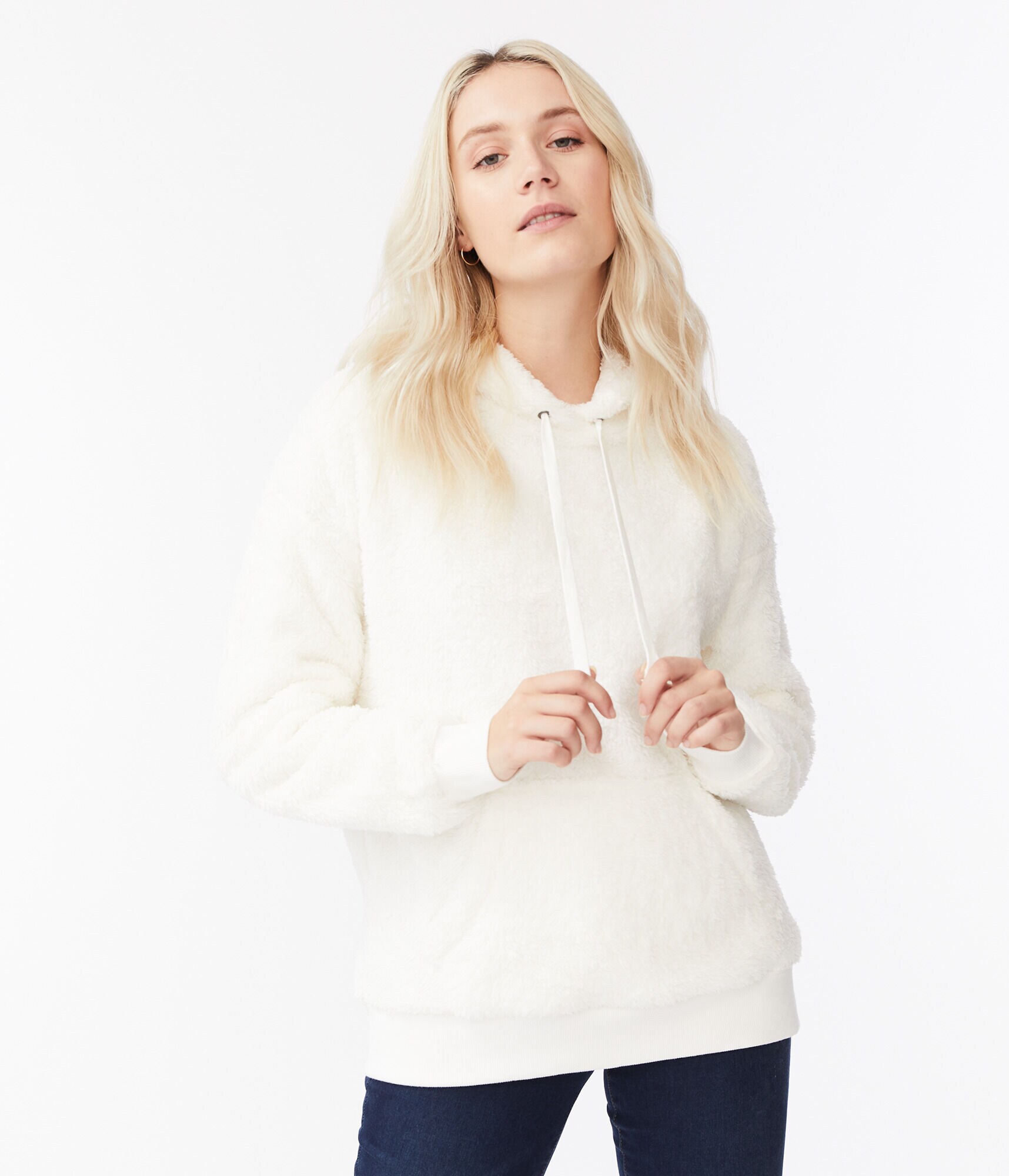 Oversized Sherpa Fleece Pullover Hoodie