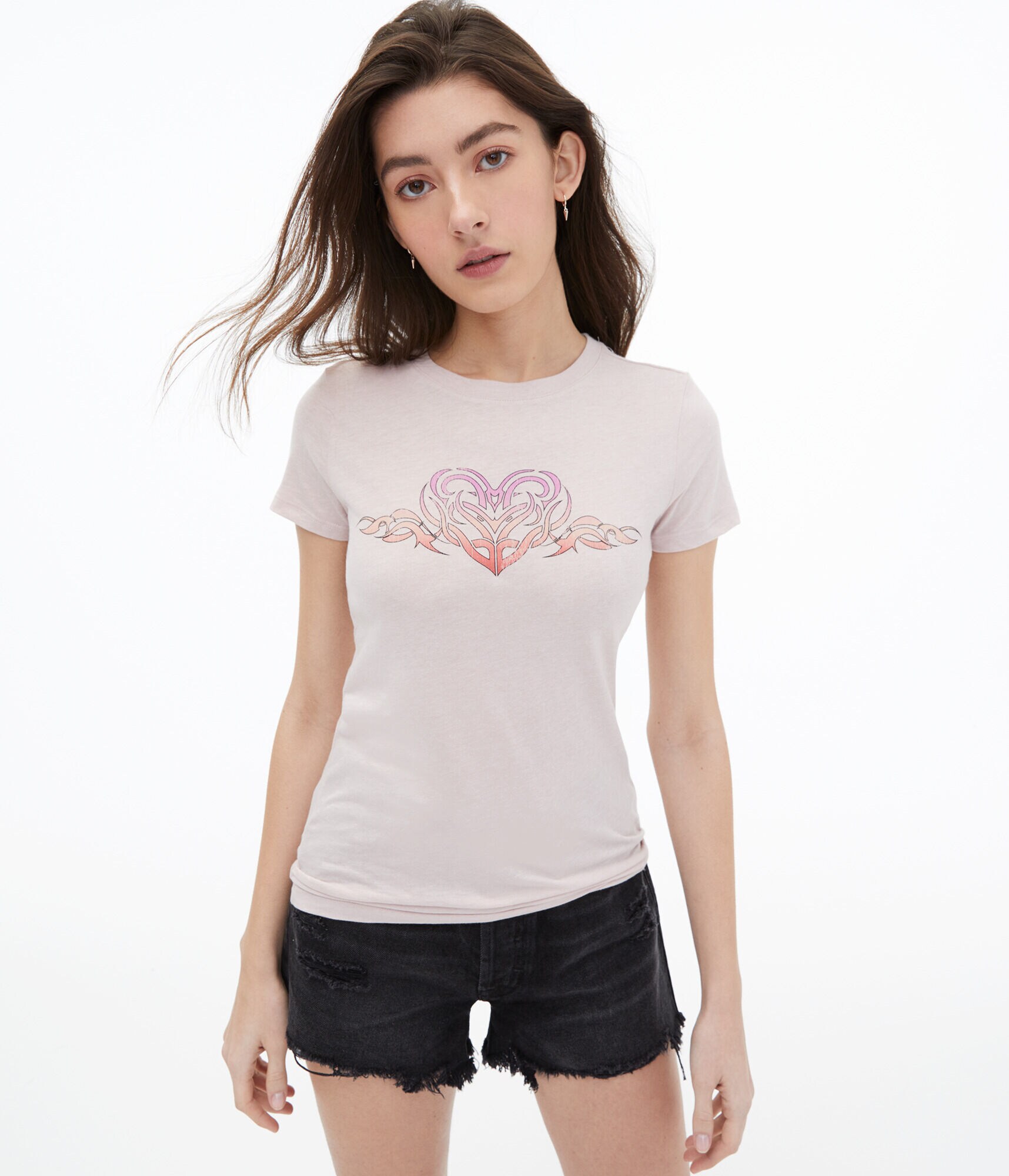 Ombr&eacute; Heart Tattoo Graphic Tee