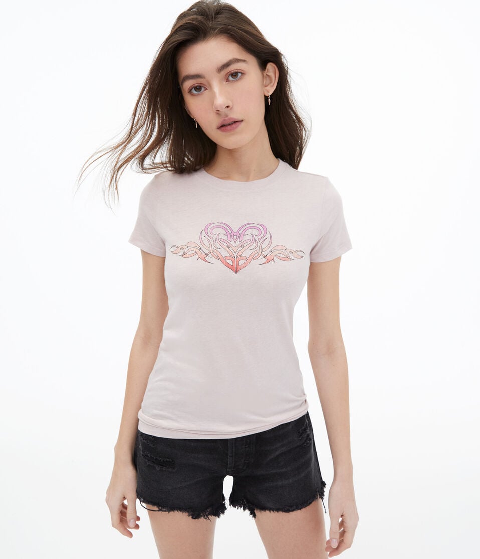 Ombré Heart Tattoo Graphic Tee