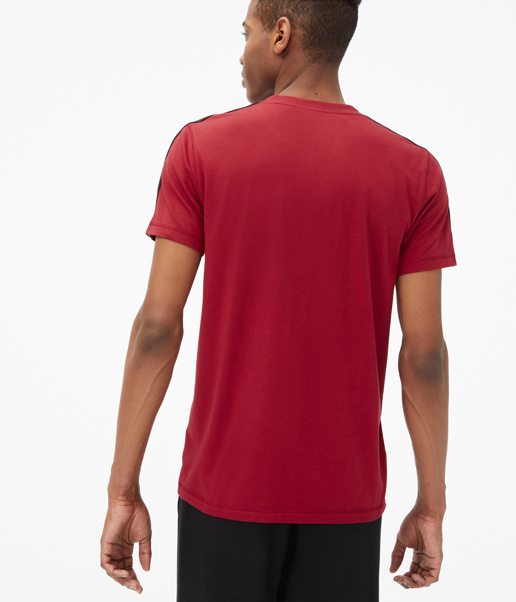 Logo Sleeve Tape Stretch Crew Tee***