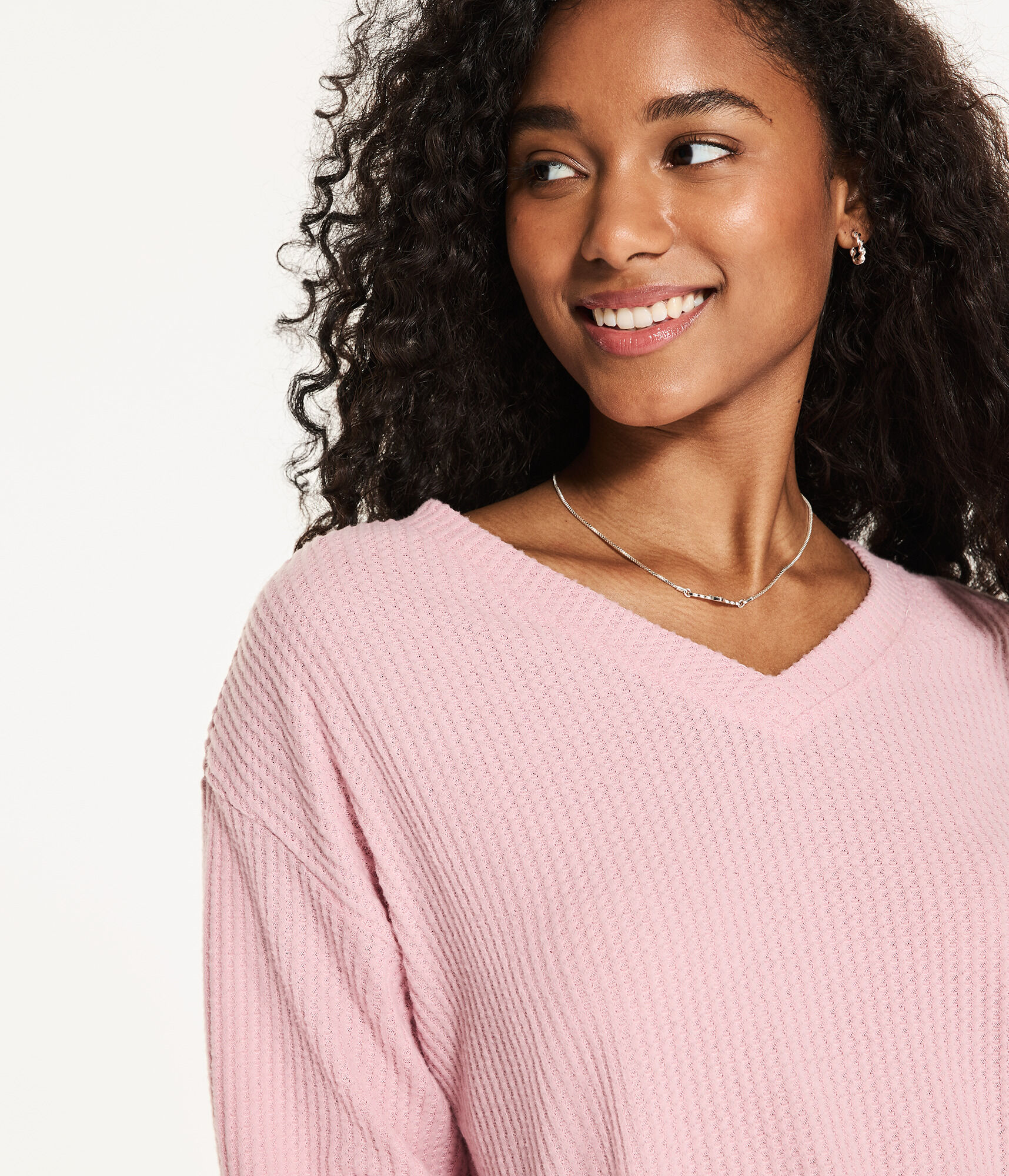 Long Sleeve Wear 2 Ways Cozy Waffle Tee