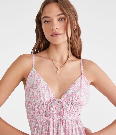 Floral V-Neck Tie-Front Maxi Dress Floral V-Neck Tie-Front Maxi Dress