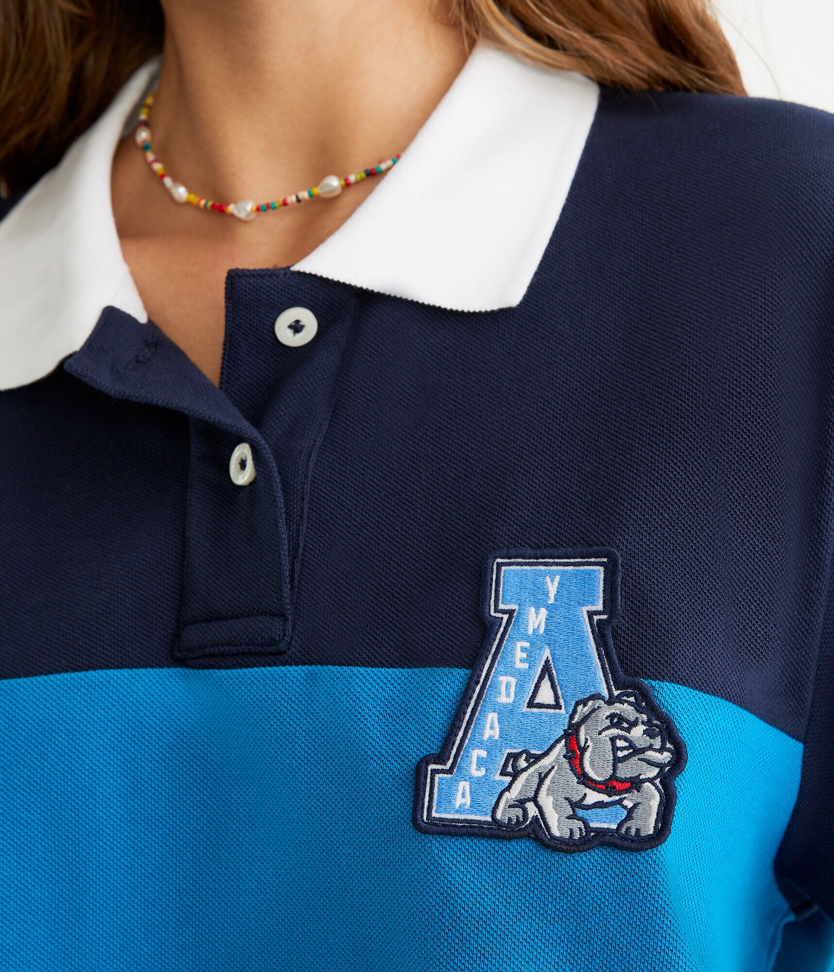 Rugby Stripe Patch Piqu&eacute; Polo