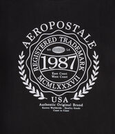 Aeropostale Laurel Circle Flocked Graphic Tee