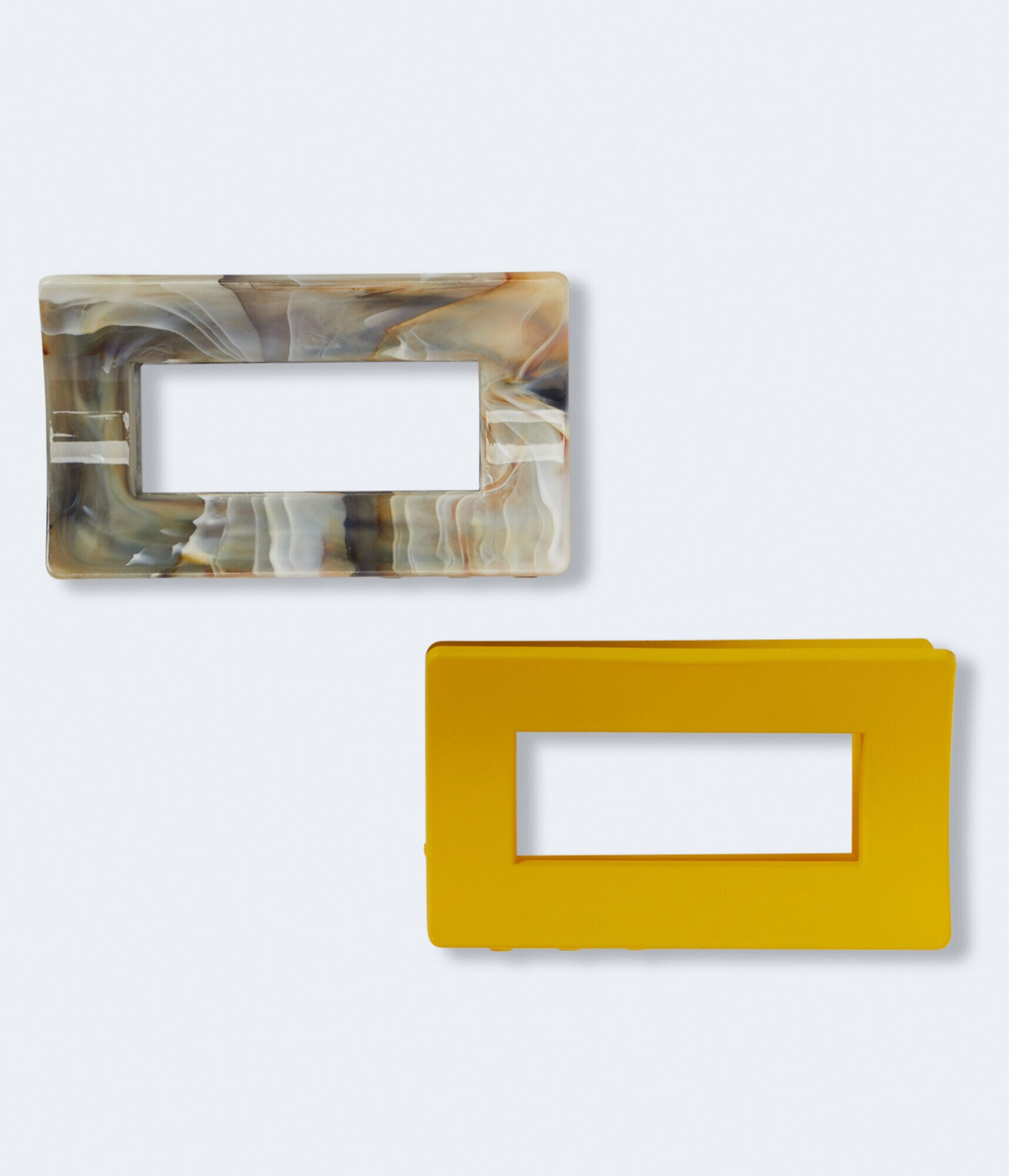 Open Rectangle Claw Hair Clip 2-Pack