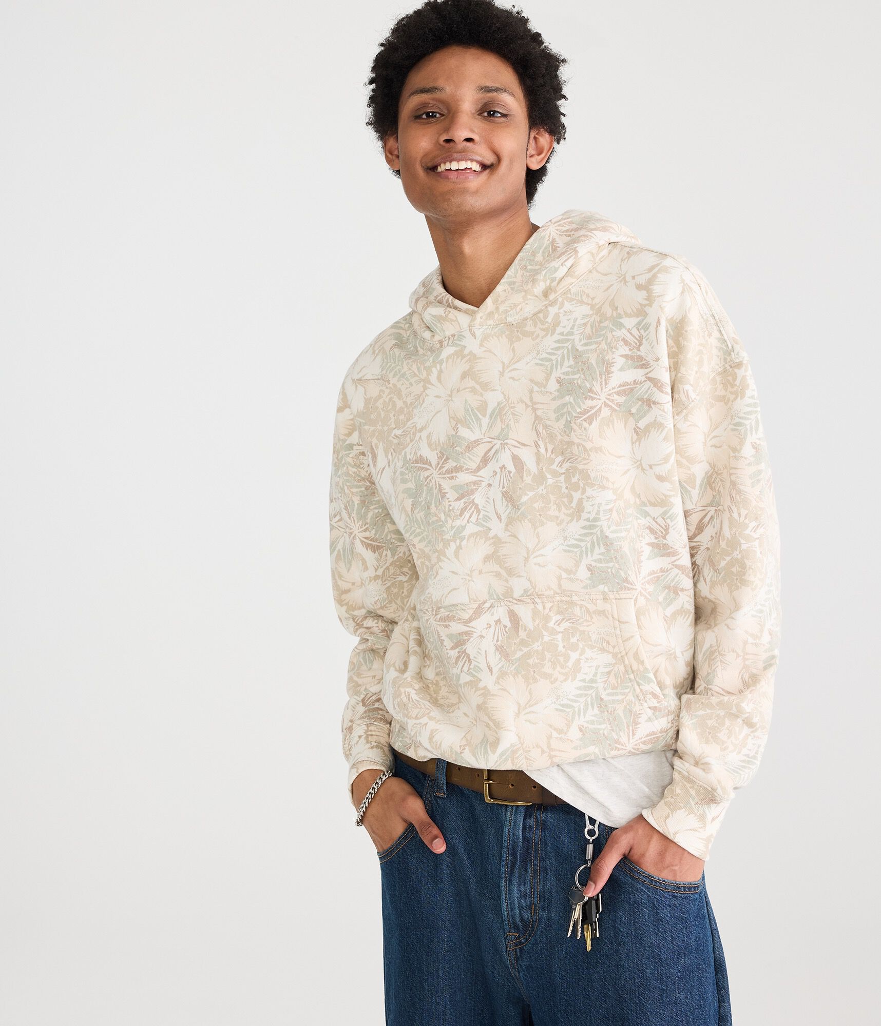 Cloud Soft Floral Camo Boxy Pullover Hoodie