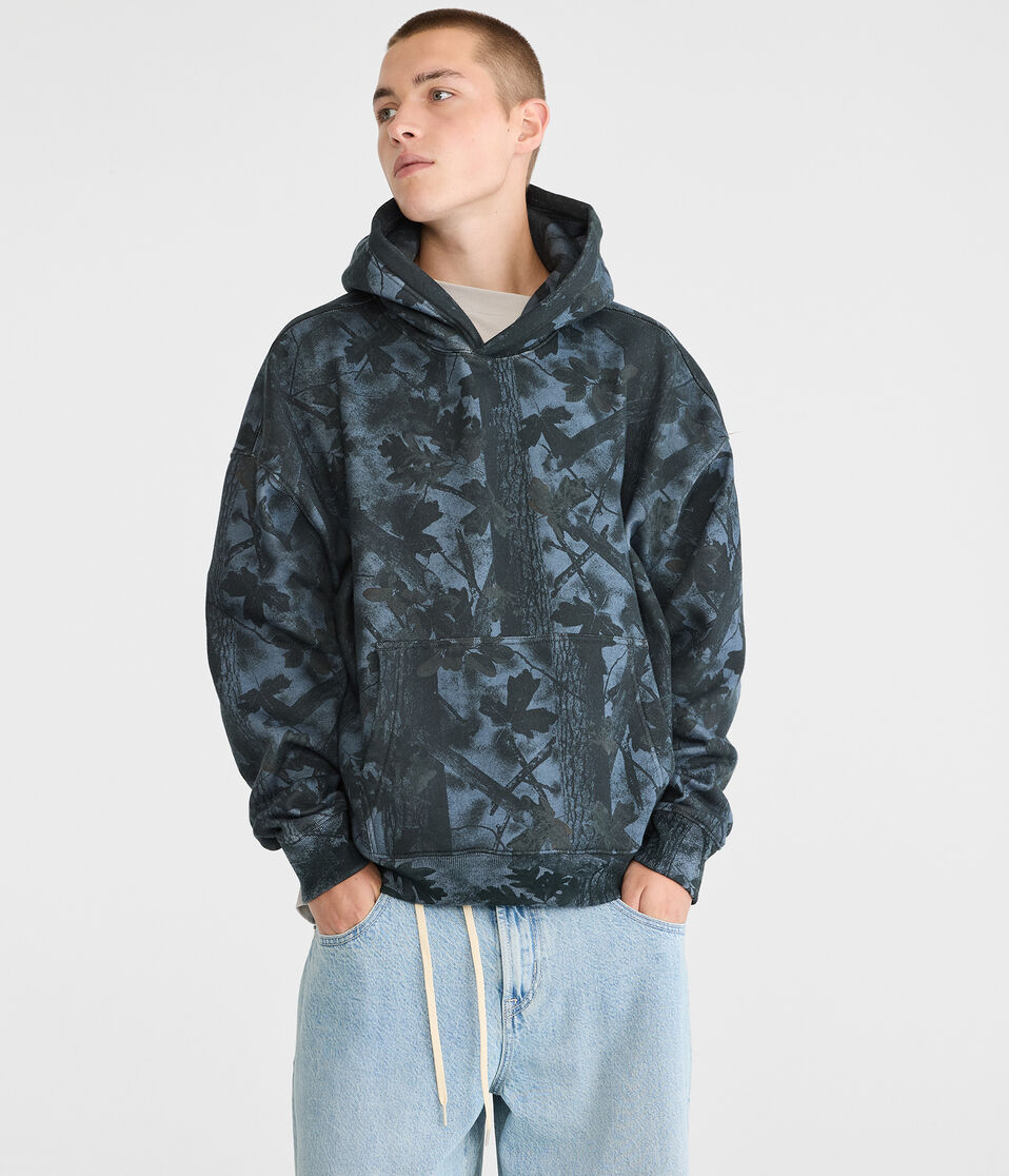 Cloud Soft Forest Camo Boxy Pullover Hoodie