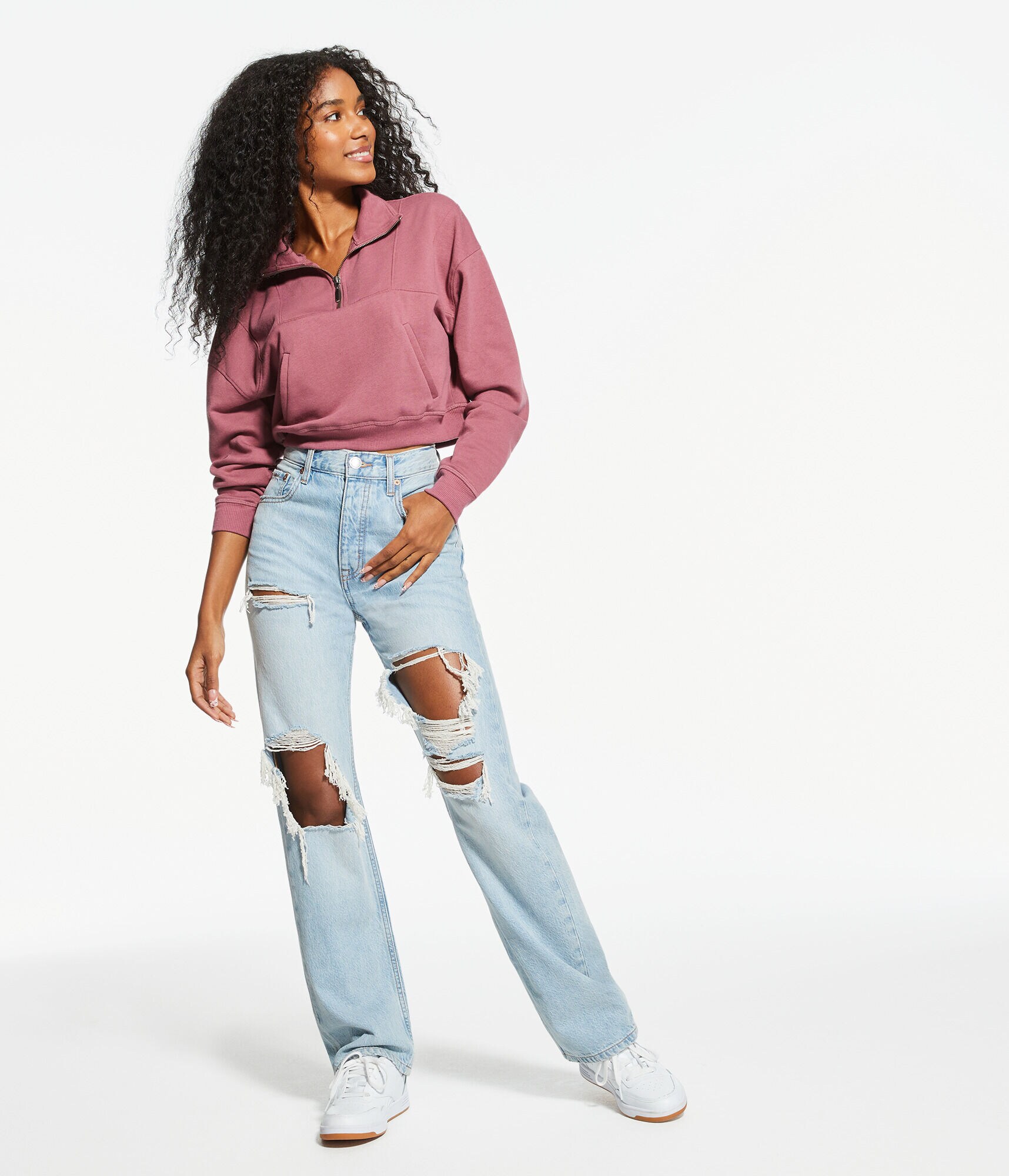 Shrunken Half-Zip Fleece Pullover