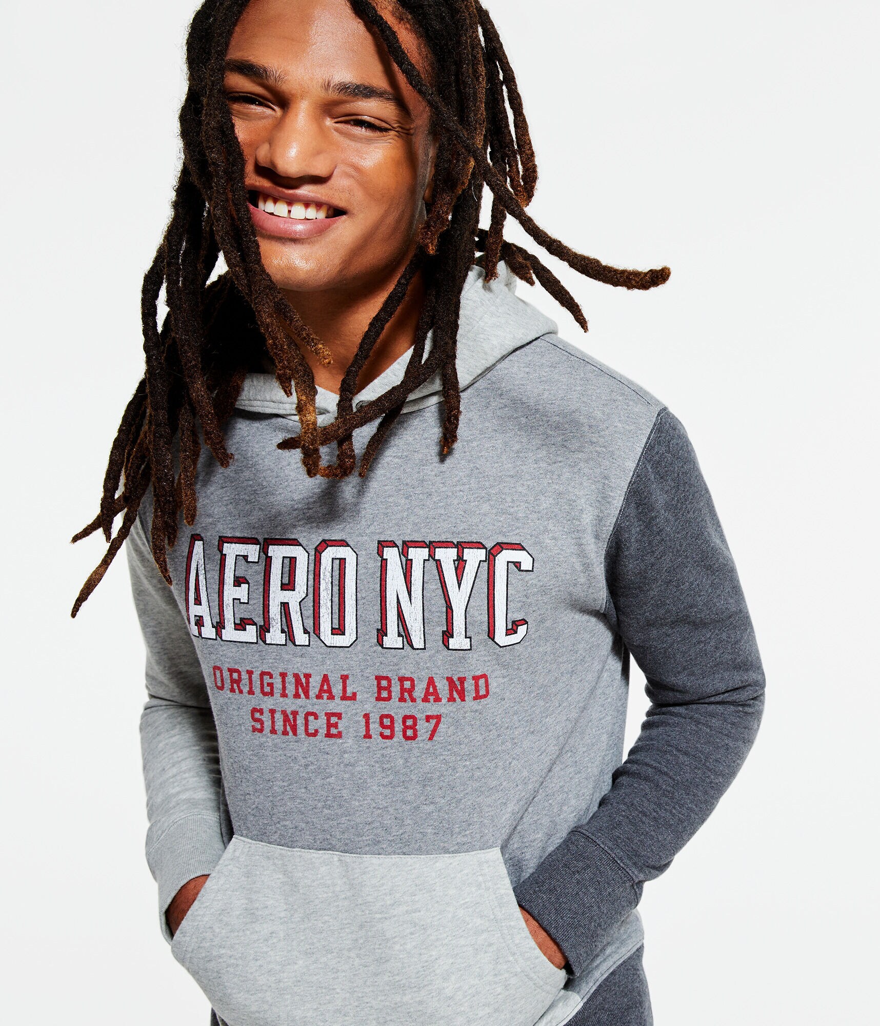 Aero NYC Colorblocked Pullover Hoodie