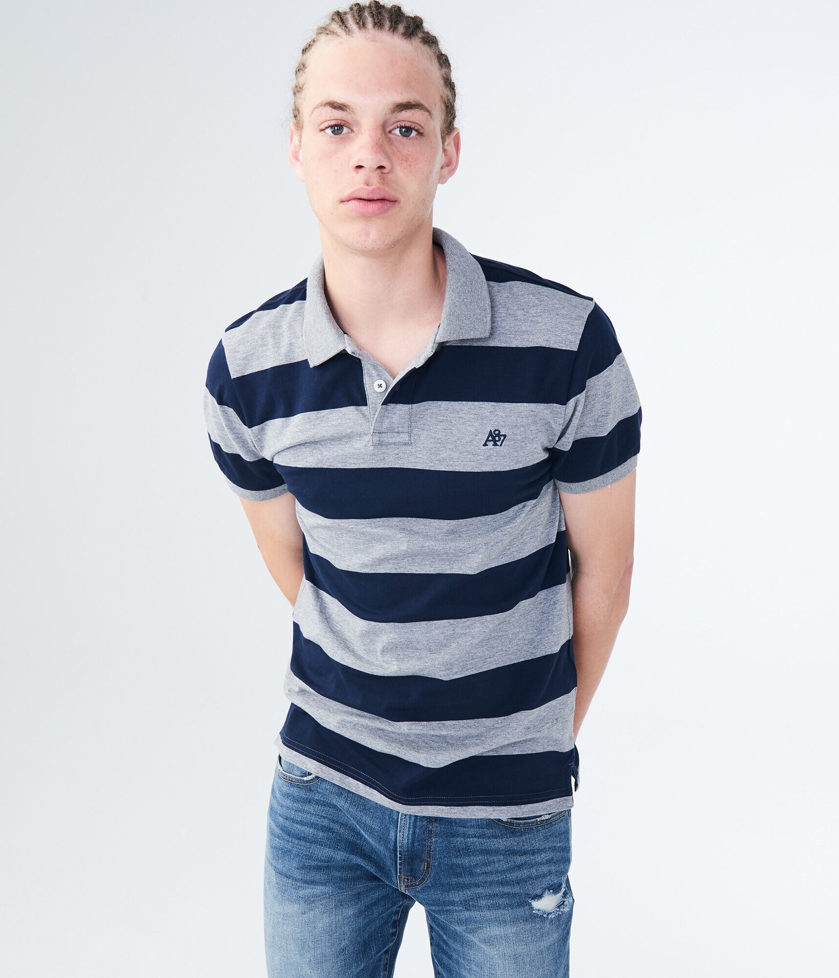 Striped Jersey Polo