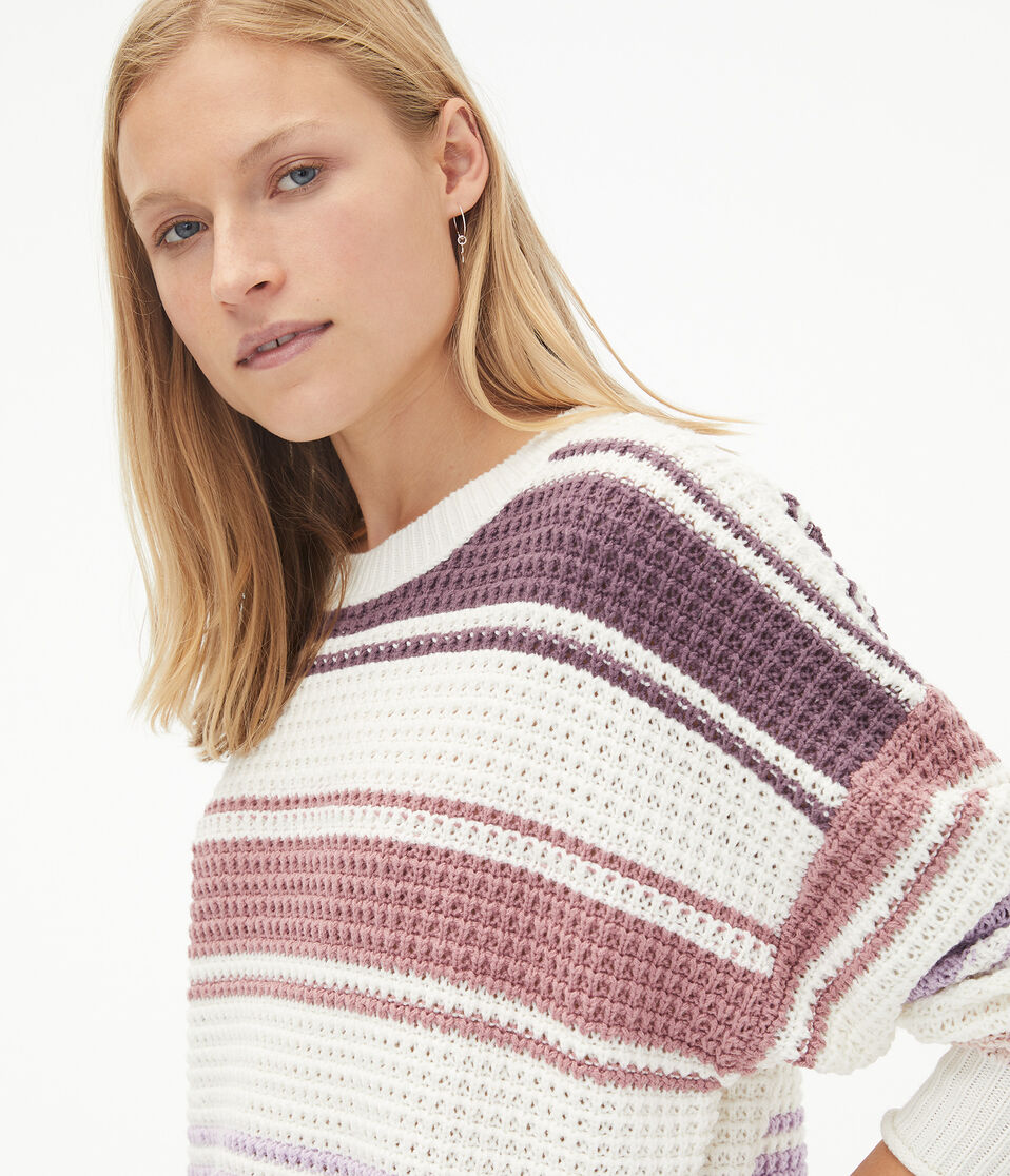 Striped Crew Tunic Sweater