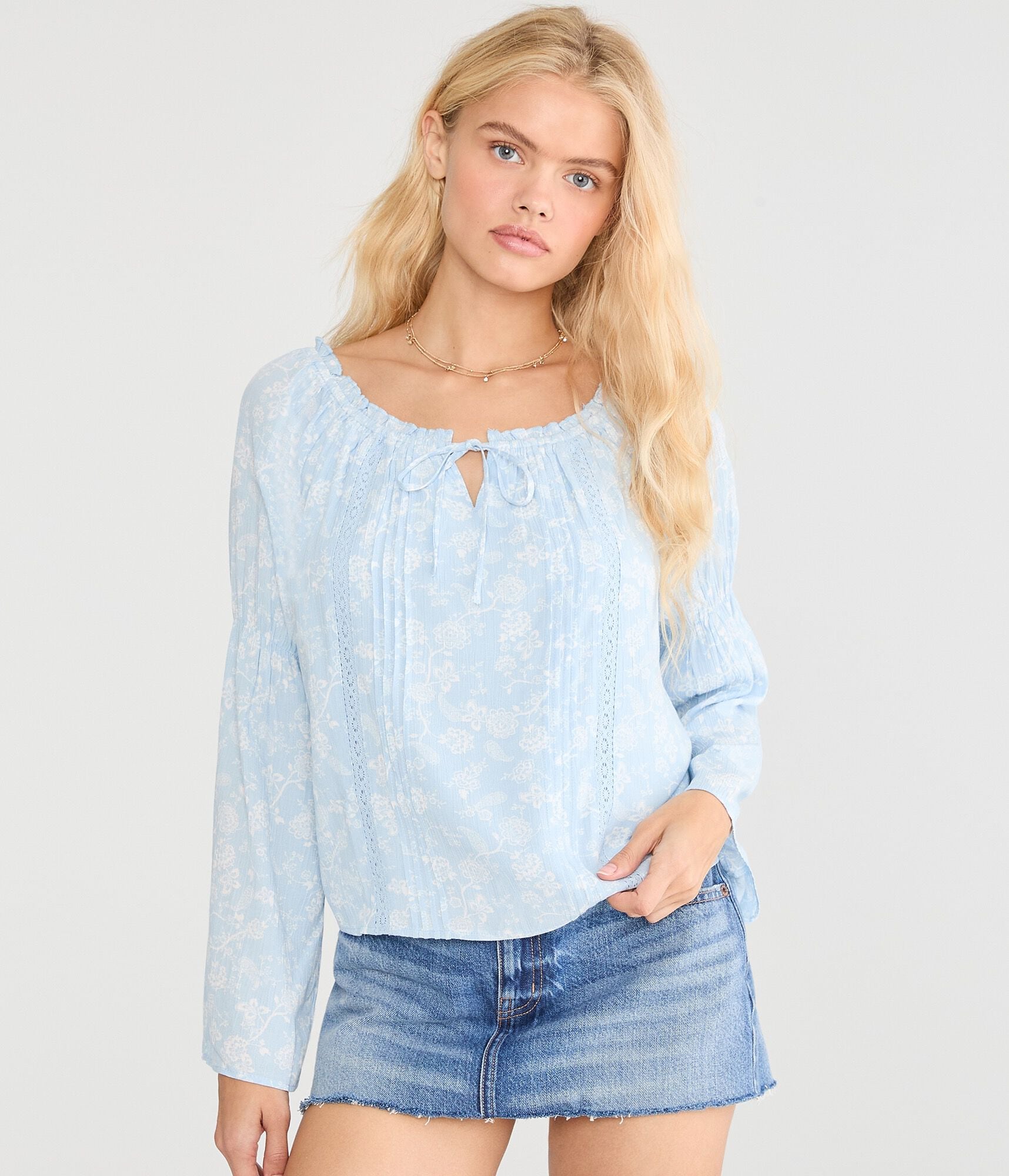 Long Sleeve Floral Boho V-Neck Blouse