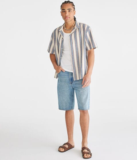 Vertical Stripe Boxy Shirt