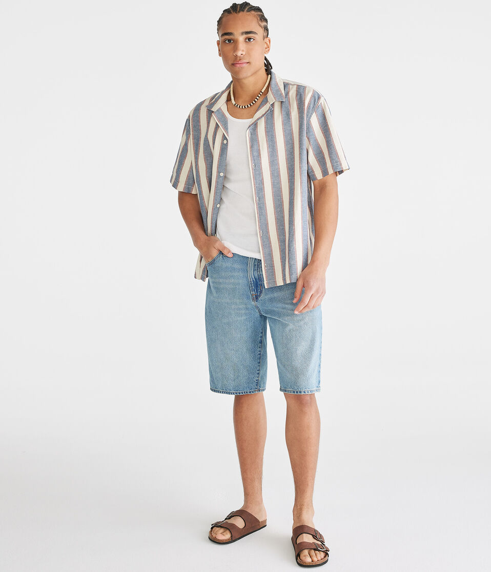 Vertical Stripe Boxy Shirt